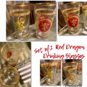 Game Of Thrones Set Of Two 16oz Glasses With Gold Rims 2016